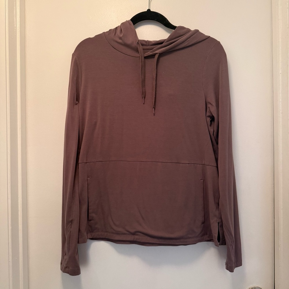 Free Fly Women’s Purple Bamboo Hoodie Pullover Thumbhole Kangaroo Pocket Small